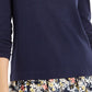 Charter Club Women's Layered Look Cotton Top Blue Size XX-Large
