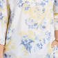 Charter Club Women's Printed Embroidered Voile Linen Blend Tunic Yellow Size Large