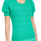 Maison Jules Women's Puff-Sleeve Sweater Dark Green Size Large