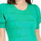 Maison Jules Women's Green Pouf Crew Neck T-Shirt Top Dark Green Size X-Small