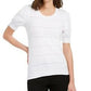 Maison Jules Women's Puff Sleeve Sweater White Size Large