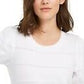 Maison Jules Women's Puff Sleeve Sweater White Size Large