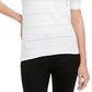 Maison Jules Women's Puff Sleeve Sweater White Size Large