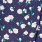 Maison Jules Women's Floral-Print Button-Back Woven Top Navy Size Small