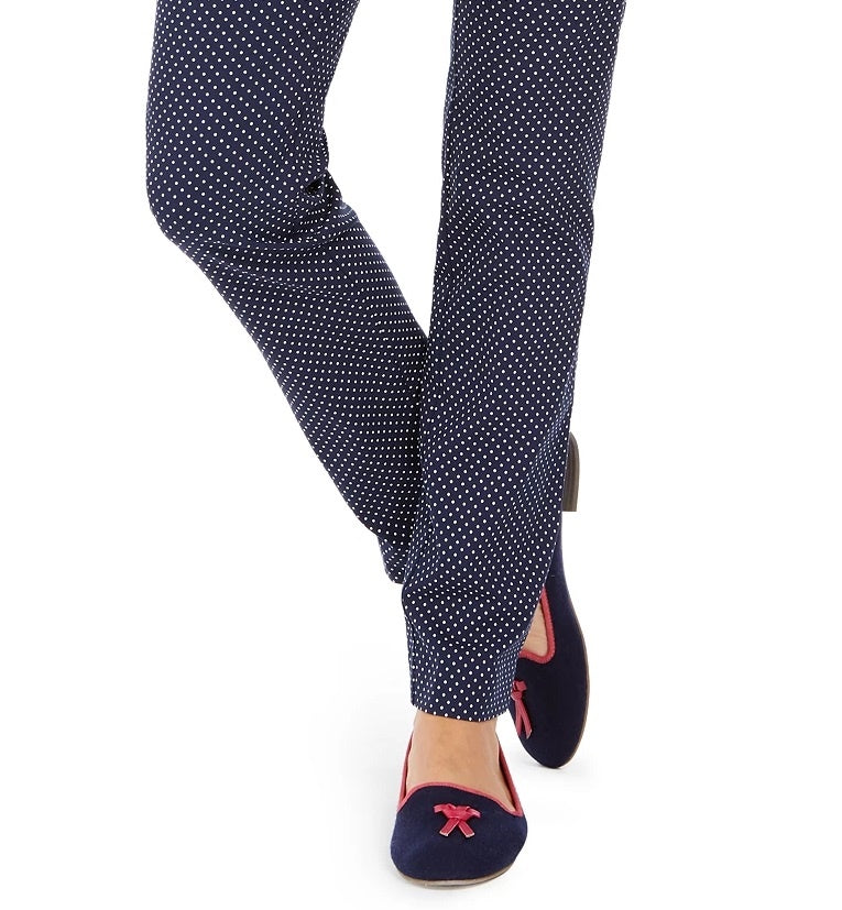 Charter Club Women's Dot-Print Pull-On Pants Blue Size 4