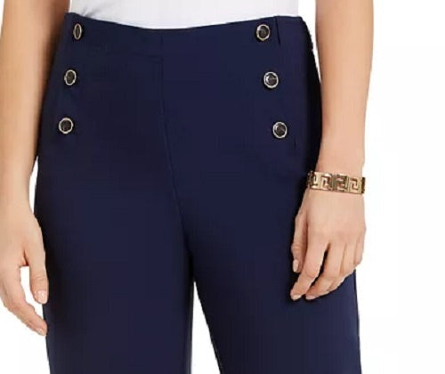 Charter Club Women's Twill Cropped Sailor Pants Blue Size 8