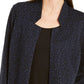 Alfani Women's Open Front Jacquard Jacket Black Size  Petite Medium