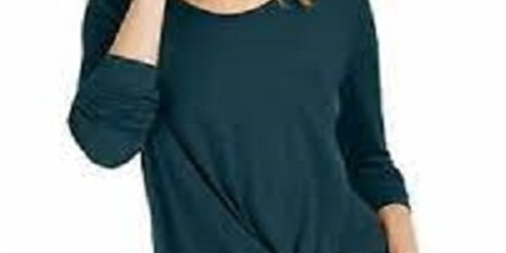 Style & Co Women's Twist Front Top Green Size X-Large