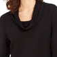 Charter Club Women's Cowlneck Top Black Size X-Small