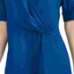 Alfani Women's Draped-Front Collared Top Blue Size Petite Small