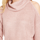INC International Concepts Women's Sequin Cutout Turtleneck Sweater Pink Size Small