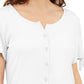 Karen Scott Women's Button Front Top White Size Small