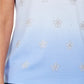 Karen Scott Women's Daisy-Shine Scoop-Neck Top Blue Size Large