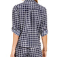 Charter Club Women's Printed Tie-Front Woven Top Blue Size Medium