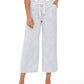 Style & Co Women's Striped Linen Cropped Pants Navy Size Small