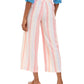 Style & Co Women's Striped Linen Cropped Pants Pink Size Small