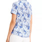 Karen Scott Women's Petite Tuscan Garden Cotton Shirt Blue Size Petite