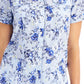 Karen Scott Women's Petite Tuscan Garden Cotton Shirt Blue Size Petite