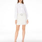 INC International Concepts Women's Petite Tweed Mini Skirt White Size 8 P