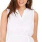 Style & Co Women's Textured Cotton Dress White Size X-Large