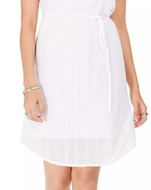 Style & Co Women's Textured Cotton Dress White Size X-Large