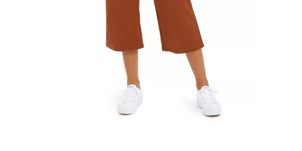 Style & Co Women's Wide Leg Cropped Pants Brown Size 12