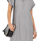 Style & Co Women's High Low Chambray Shirt Dress  Grey Size X-Large