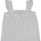 Style & Co Women's Embroidered Flutter Strap Tank Top White Size Large