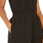 INC International Concepts Women's Cotton Halter-Neck Romper Black Size Medium
