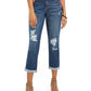 Style & Co Women's Curvy Fit Ripped Girlfriend Jeans Turq/Aqua Size 6