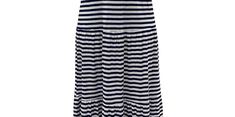Style & Co Women's Striped Sleeveless Maxi Dress  Navy Size Medium
