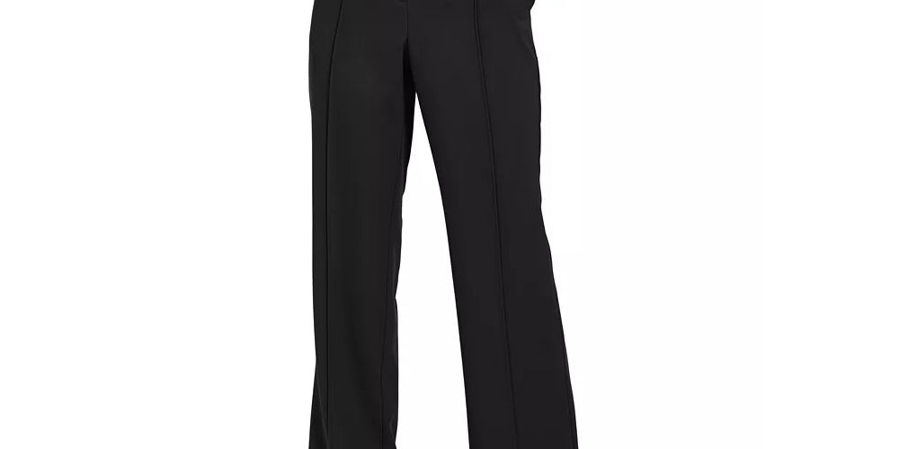 Alfani Women's Pintuck Tummy Control Trousers Black Size 16 Petite