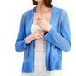 Alfani Women's Stitch Open Front Solid Cardigan Sweater Blue Size X-Large