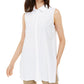 Alfani Women's Long Sleeve Knit Collared Tunic Soft White Size Petite Medium