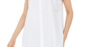 Alfani Women's Long Sleeve Knit Collared Tunic Soft White Size Petite Medium