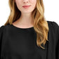 Alfani Women's Tie-Front Flutter-Sleeve Top Black Size Large