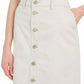 Charter Club Women's Denim Button-Front Skirt Beige Size 4