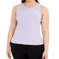 INC International Concepts Women's Plus Ribbed Tank Top Purple Size 3X