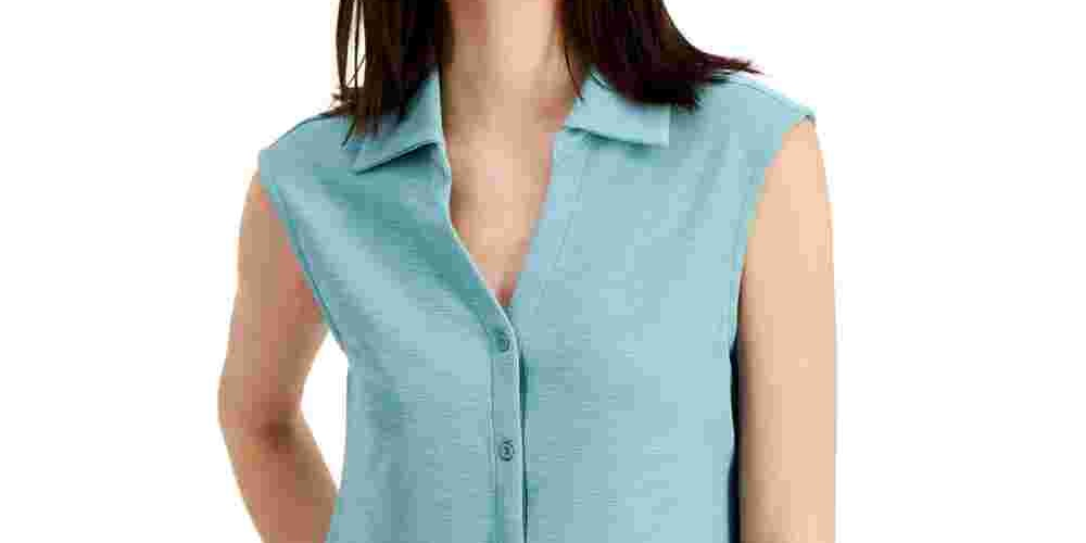 Alfani Women's Sleeveless Blouse Green Size XX-Large