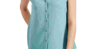 Alfani Women's Sleeveless Blouse Green Size XX-Large