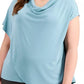 Alfani Women's Plus Size Asymmetrical Drape-Neck Top Green Size 1X