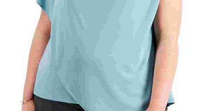 Alfani Women's Plus Solid Stretch Blouse Green Size 3X