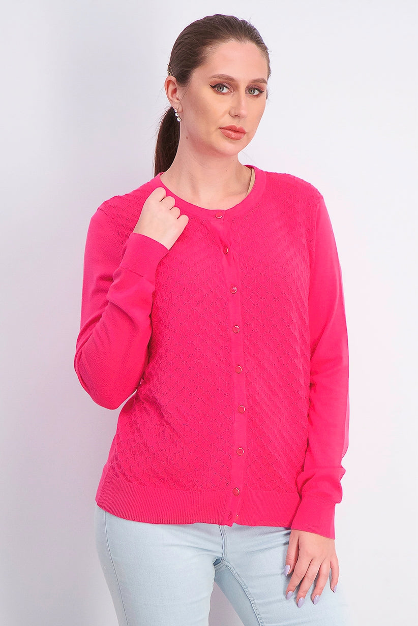 Charter Club Women's Peacock-Stitch Cardigan Dark Pink Size Small