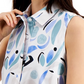 Alfani Women's Printed Tunic Shirt Navy Size Petite Medium