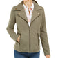 Style & Co Women's Knit Moto Jacket Green Size Small