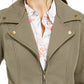 Style & Co Women's Knit Moto Jacket Green Size Small