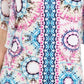 JM Collection Women's Printed Studded Top Navy Size Medium