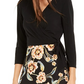 INC International Concepts Women's Tie Side Printed Skirt Dress Black Size 12