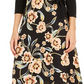 INC International Concepts Women's Tie Side Printed Skirt Dress Black Size 12