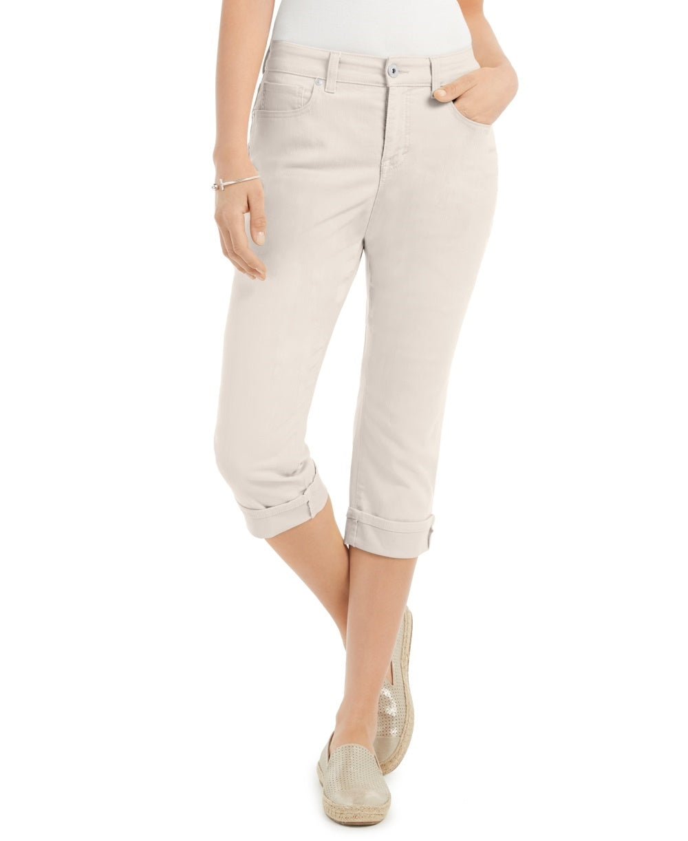 Style & Co Women's Curvy Capri  Silver Size 4